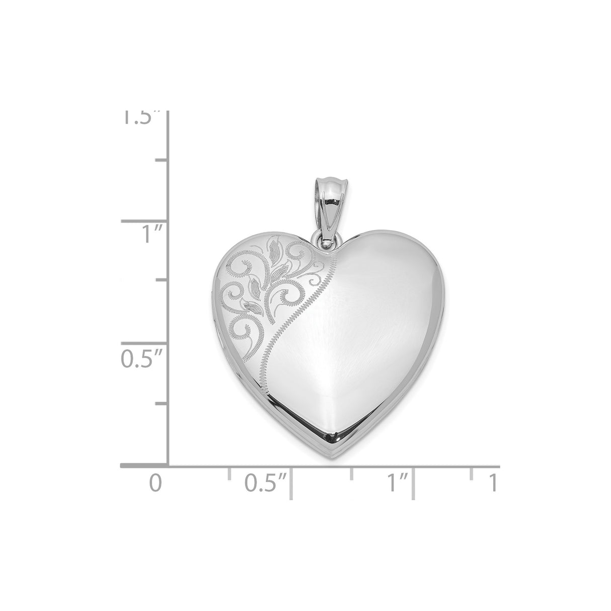 Sterling Silver Heart Locket Pendant with Floral Engraving, Romantic Memory Jewelry for Women