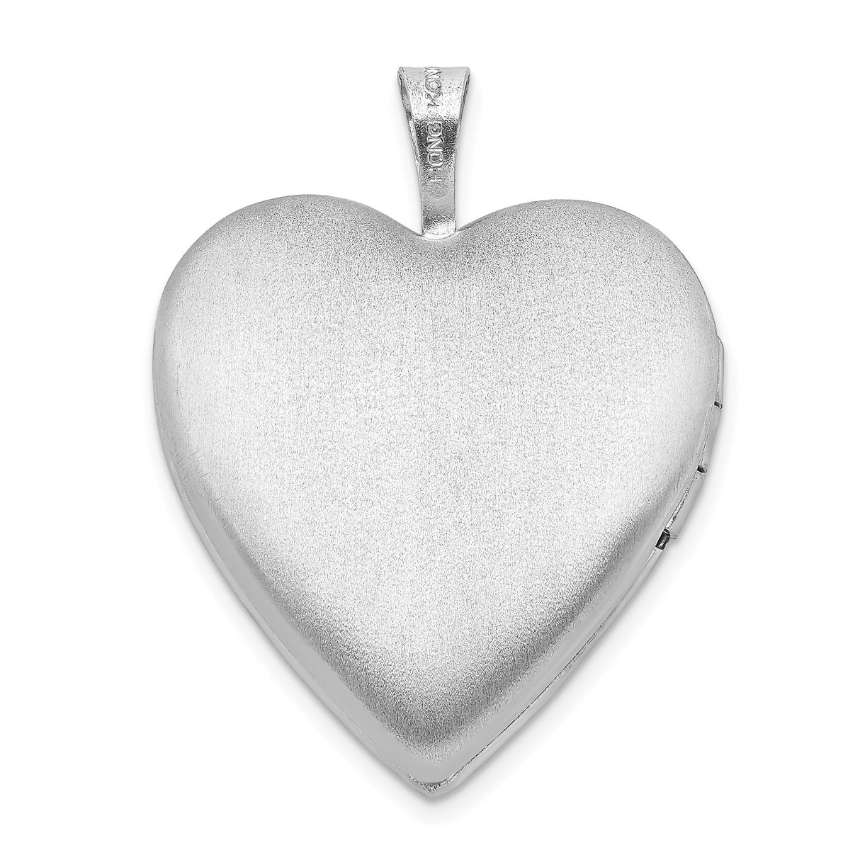 Sterling Silver Cross Pendant with Heart Cutout, Brushed Texture and Mirror Finish