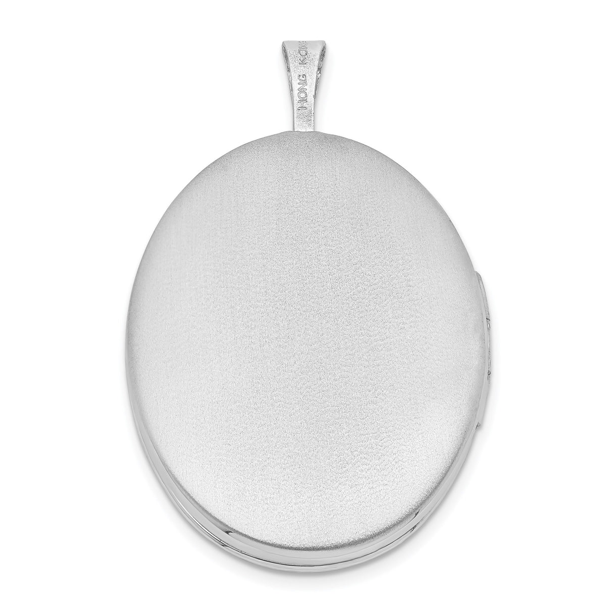 Sterling Silver Oval Locket Pendant with Virgin Mary Profile and Cross Engraving