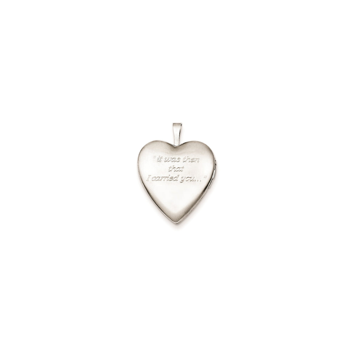 Sterling Silver Heart Locket Pendant with Footprints and Starburst, Christian Memorial Jewelry