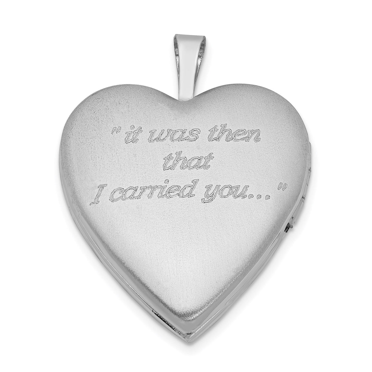 Sterling Silver Heart Locket Pendant with Footprints and Starburst, Christian Memorial Jewelry