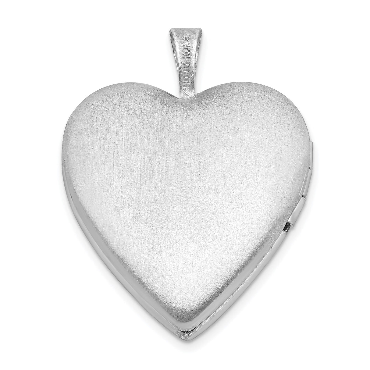 Sterling Silver Heart Locket Pendant with Butterfly and Polished Heart Design for Women