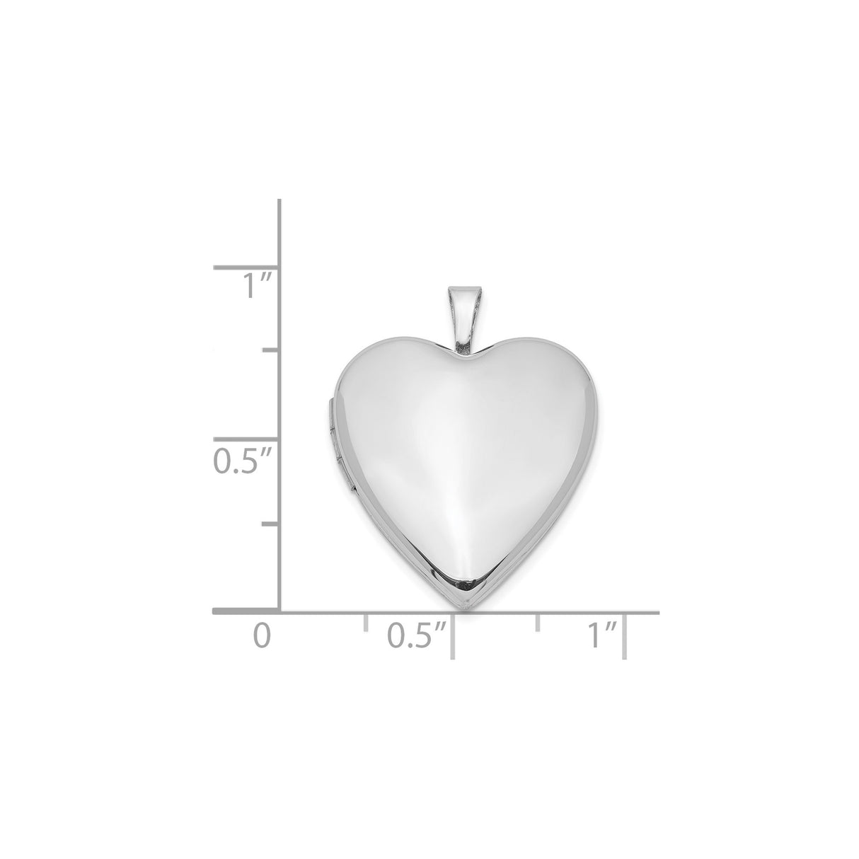 Sterling Silver Heart Locket Pendant with Smooth Polished Finish for Women
