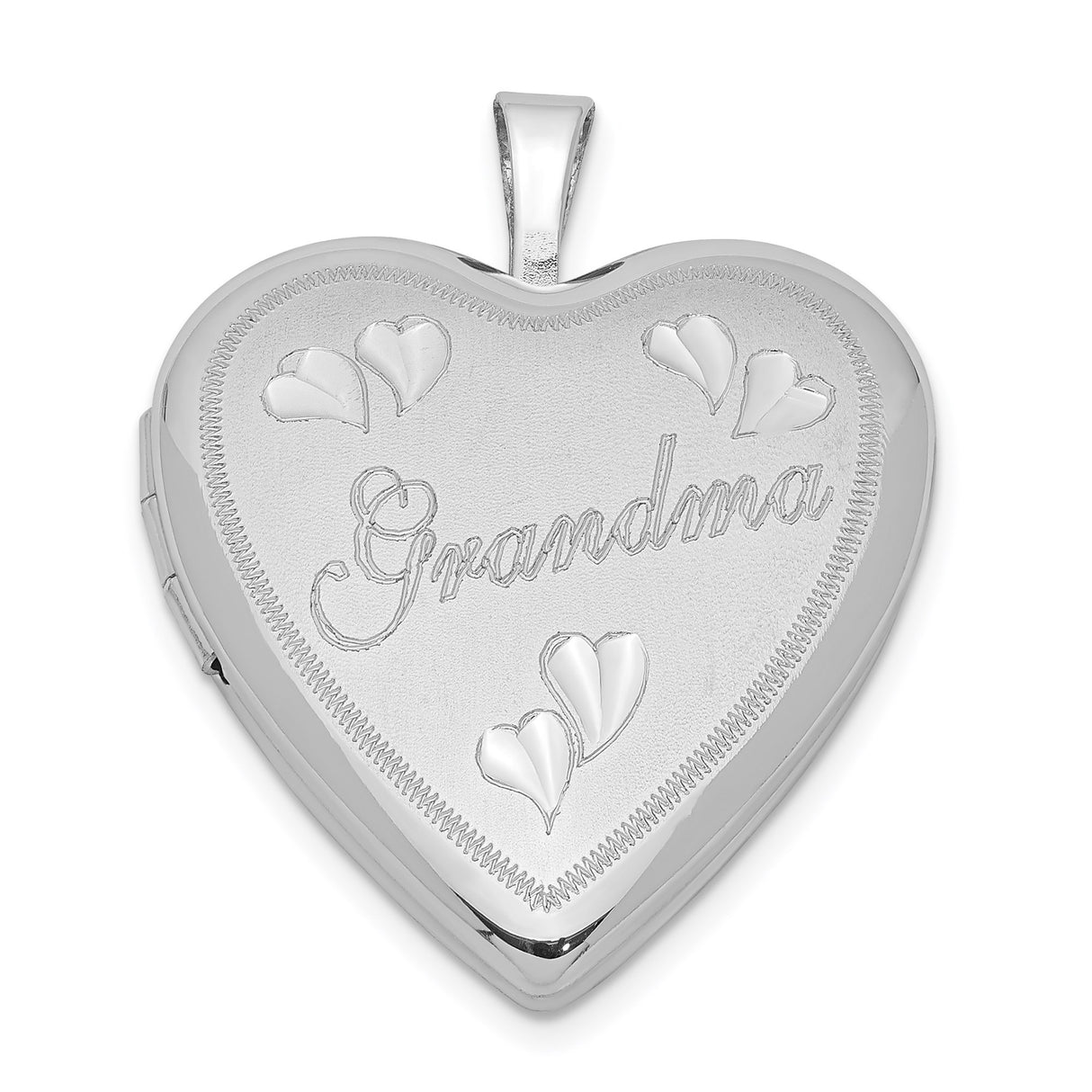Sterling Silver Heart Locket Pendant with Grandma Engraving, Sentimental Family Jewelry