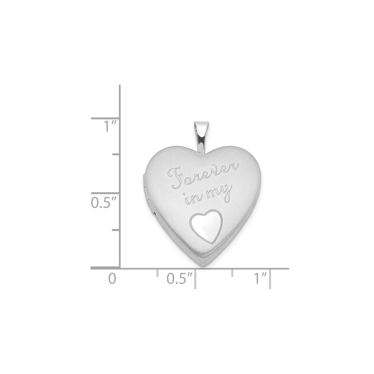 Sterling Silver Heart Locket Pendant with Forever in My Heart Engraving for Women