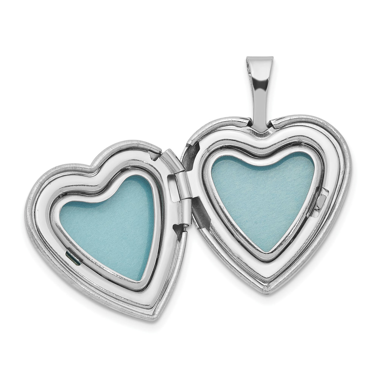 Sterling Silver Heart Locket Pendant with Diamond and North Star Design for Women