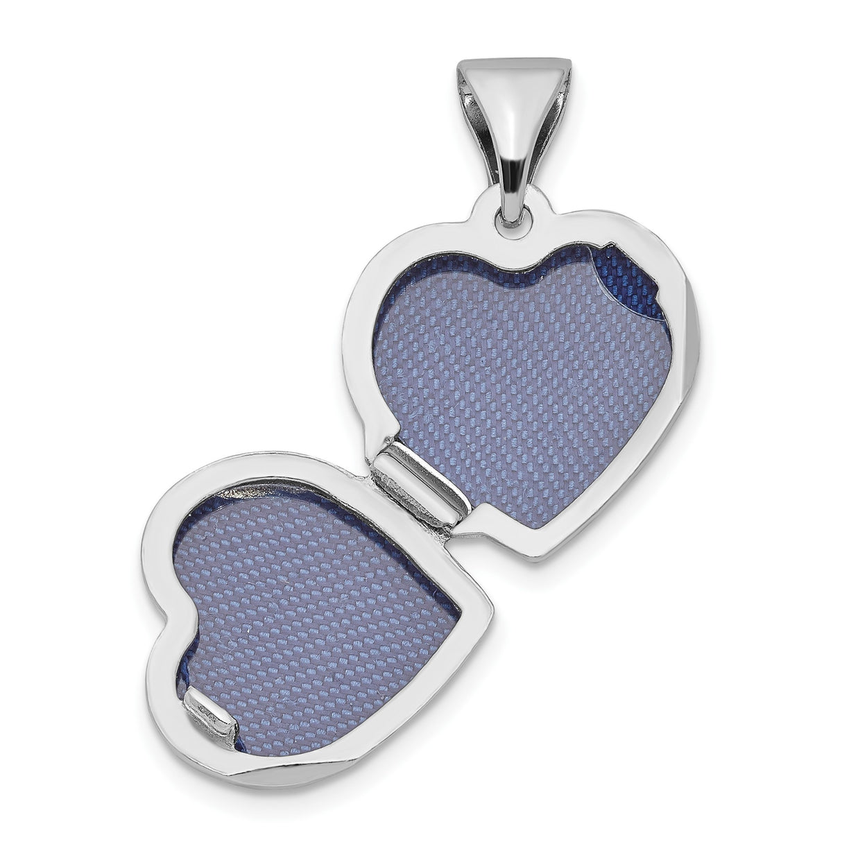 Sterling Silver Heart Locket Pendant with Diamond, Swirl Engraving and Starburst Design