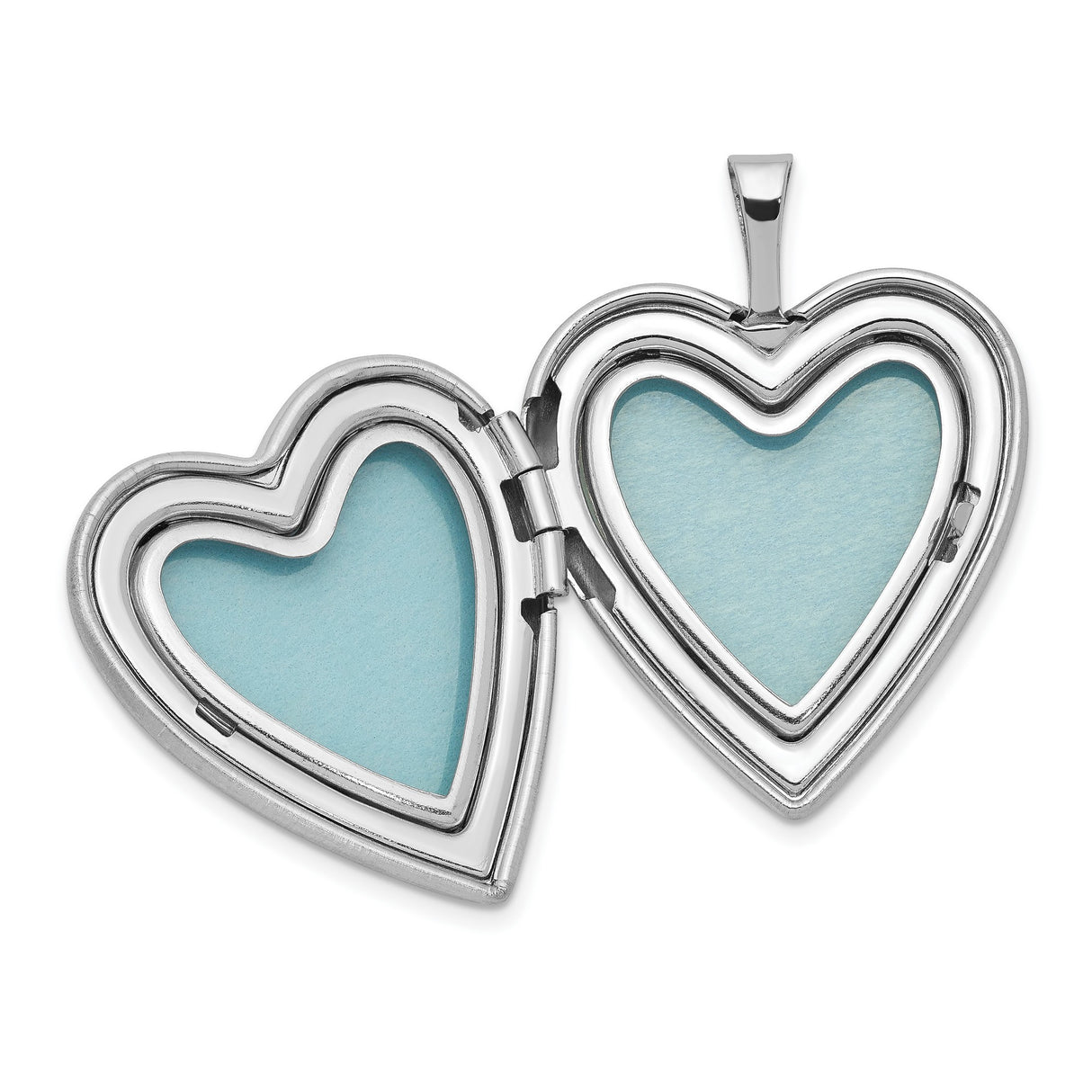 Polished and Satin Butterfly Heart Locket & Charm Pendant in Real 925 Sterling Silver