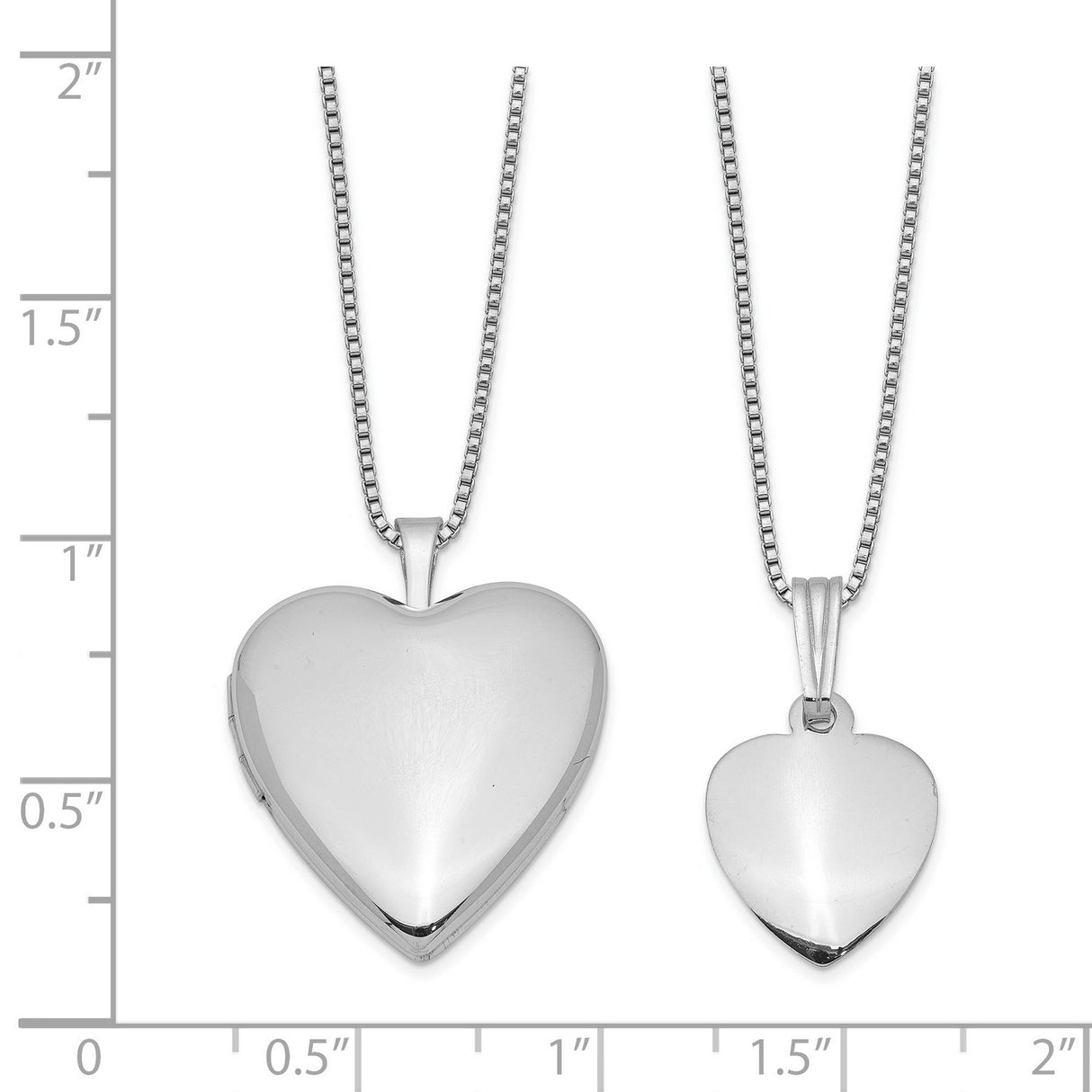 Polished and Satin Heart Locket and Se Charm Pendant in Real 925 Sterling Silver