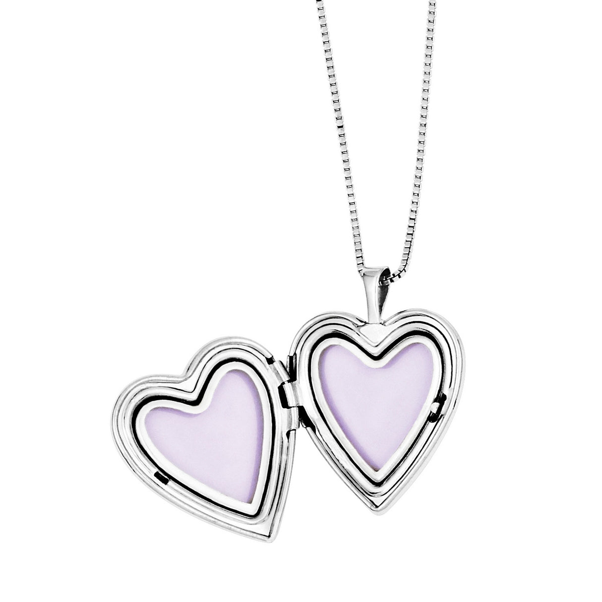 Polished and Satin Butterfly Heart Locket & Charm Pendant in Real 925 Sterling Silver