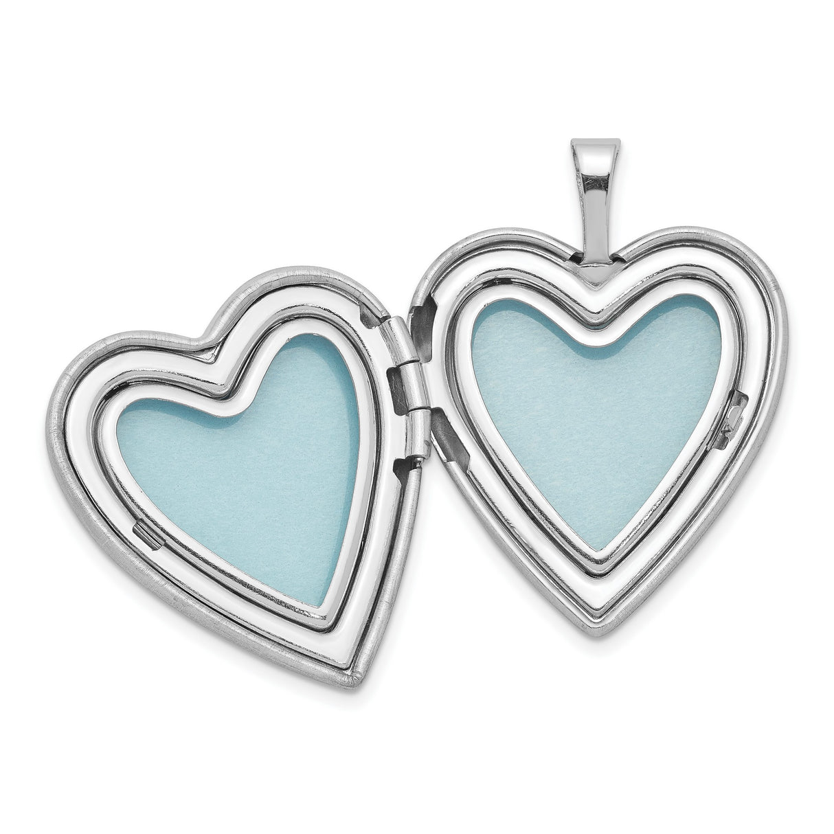 Polished and Satin Rose Heart Locket and Penda Charm Pendant in Real 925 Sterling Silver