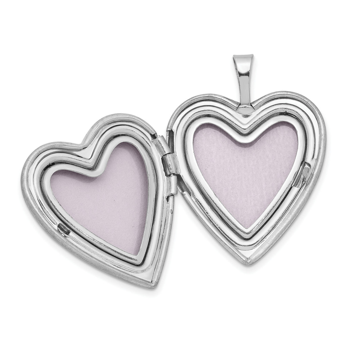 Polished Satin Butterfly Heart Locket and Pend Charm Pendant in Real 925 Sterling Silver