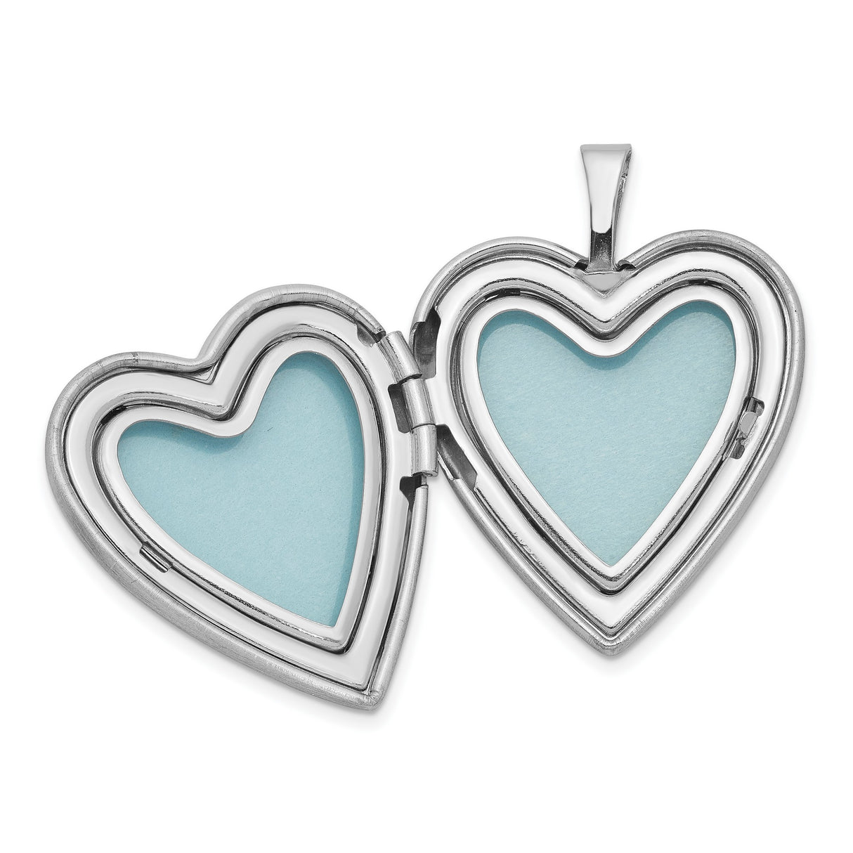Polished Satin Forever in My Heart Locket & Charm Pendant in Real 925 Sterling Silver
