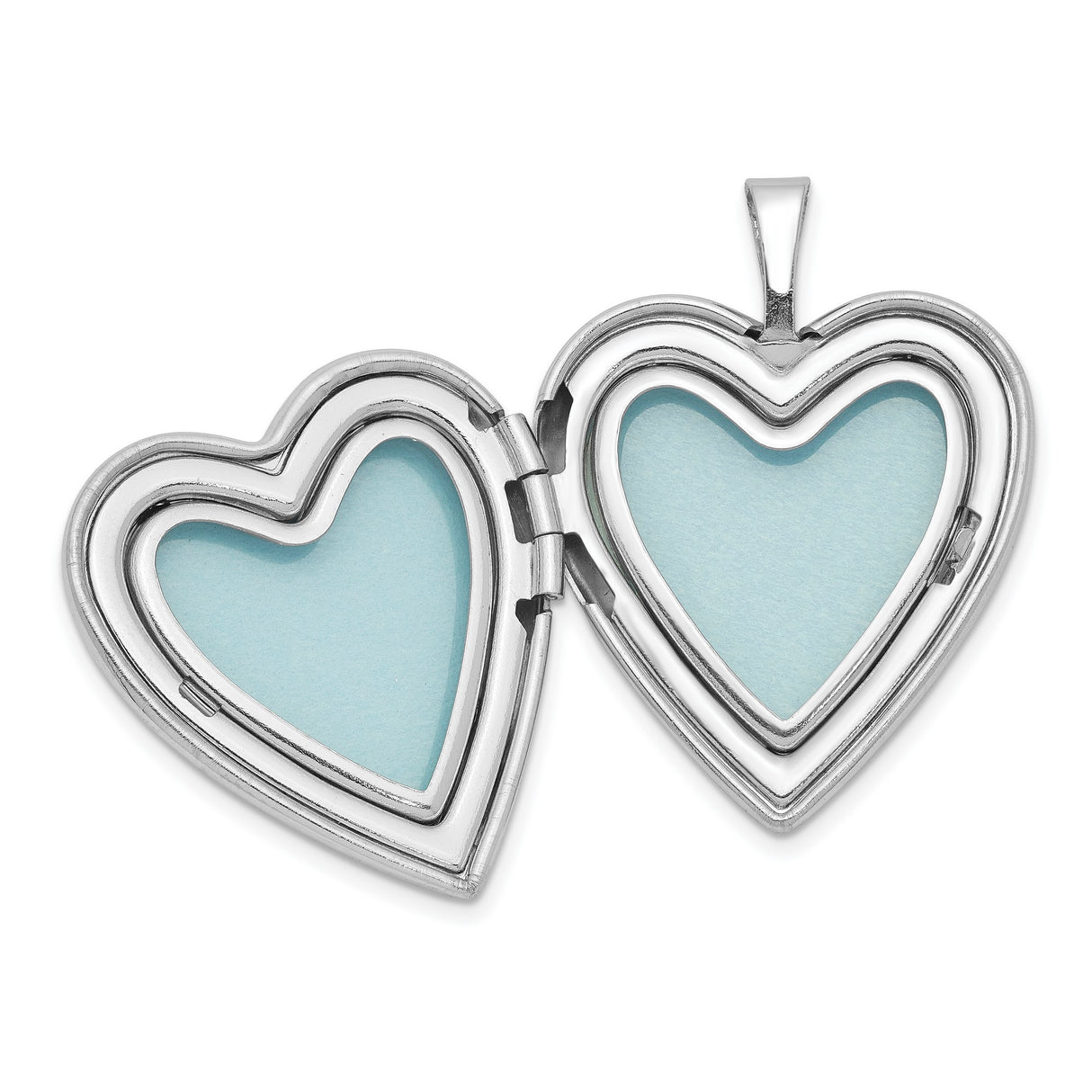 Polished Swirl Design Heart Locket and Charm Pendant in Real 925 Sterling Silver