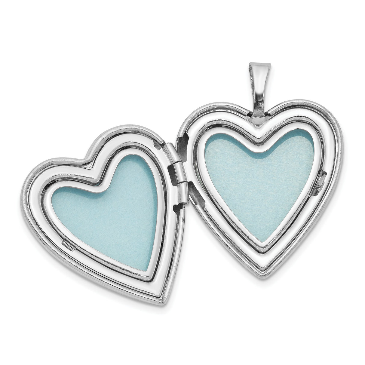 Polished Swirl Design Heart Locket and Charm Pendant in Real 925 Sterling Silver