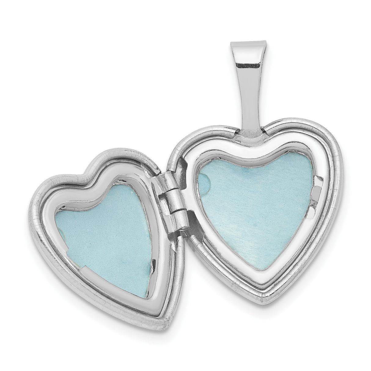 Sterling Silver Heart Locket Pendant with Diamond and North Star Design for Women