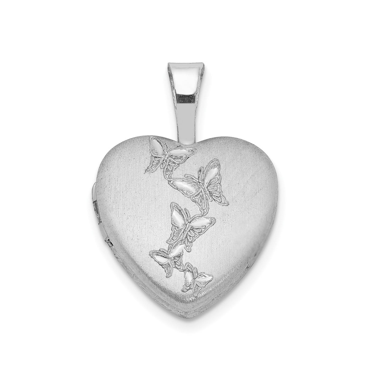 Sterling Silver Heart Locket Pendant with Butterfly Symbol, Memorial and Spiritual Keepsake for Women