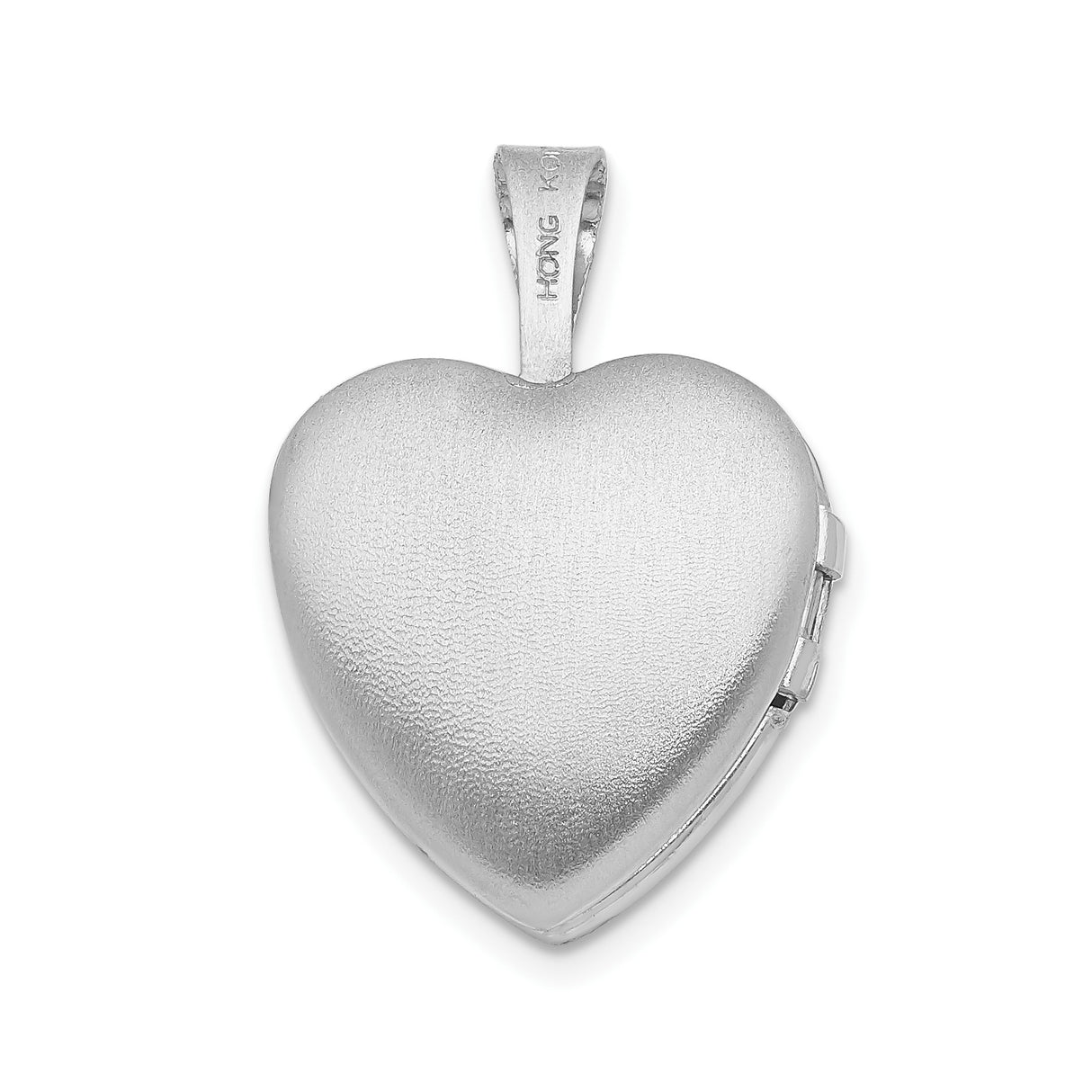 Sterling Silver Heart Locket Pendant with Diamond and Eight-Pointed North Star Design