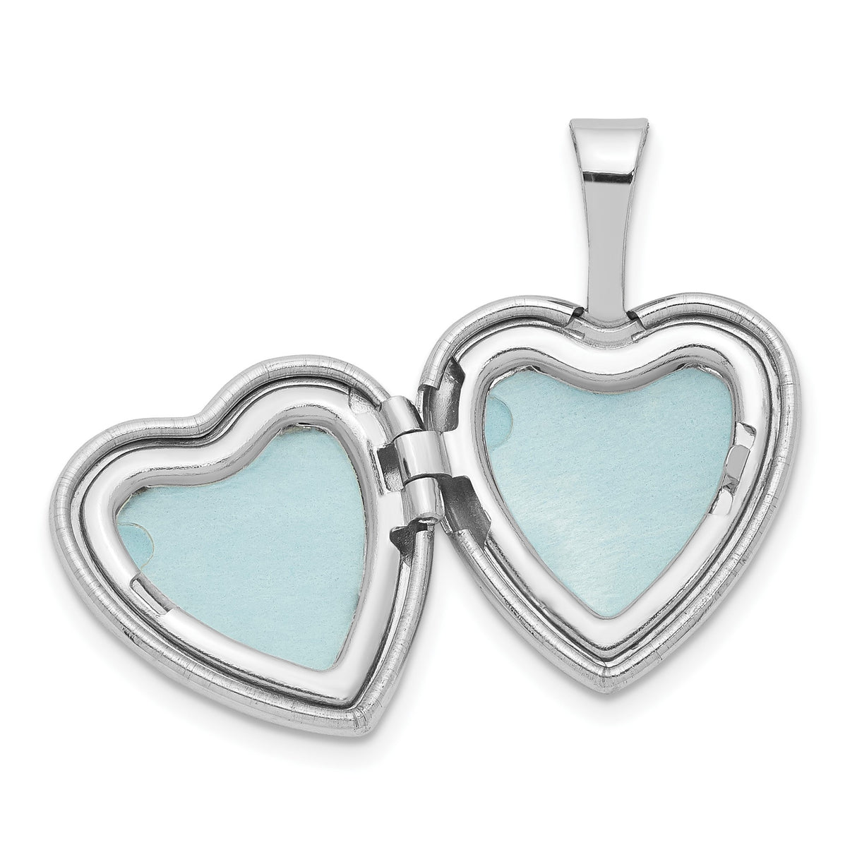 Sterling Silver Heart Locket Pendant with Diamond and Eight-Pointed North Star Design