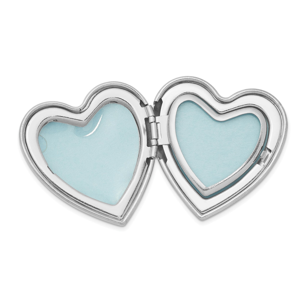 Sterling Silver Heart Locket with Diamond Center and North Star Design for Women