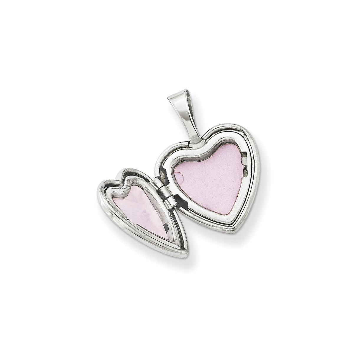 Sterling Silver Heart Shaped Locket Pendant with Diamond and Starburst Design
