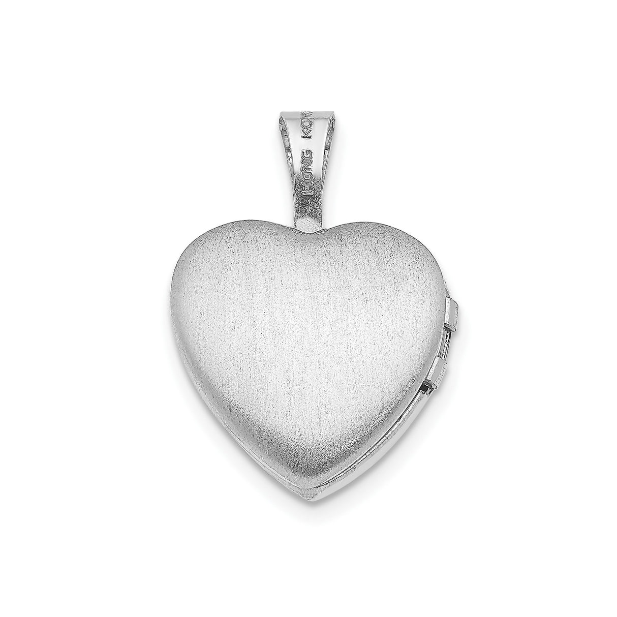 Sterling Silver Heart Locket Pendant with Raised Cross and Floral Design