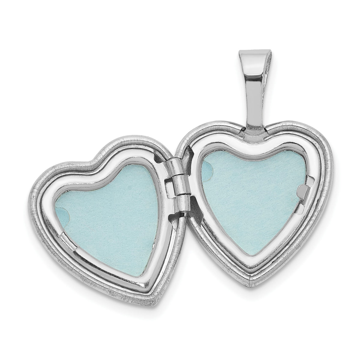 Sterling Silver Heart Locket Pendant with Raised Cross and Floral Design
