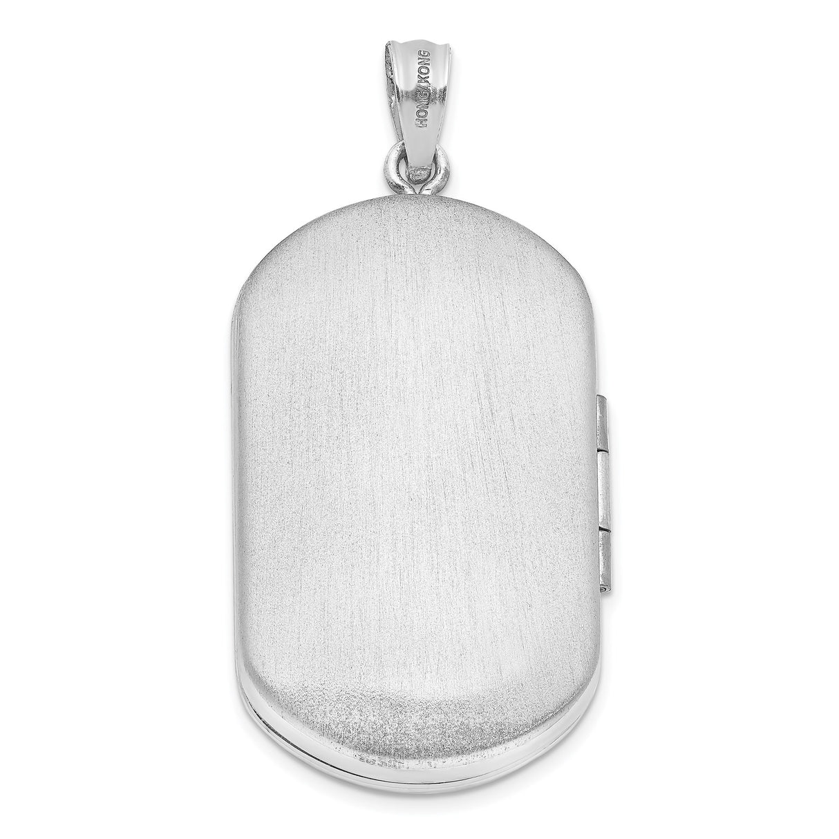 Sterling Silver Oval Locket Pendant, Polished Finish, Hinged Photo Holder, Engraving-Ready Keepsake