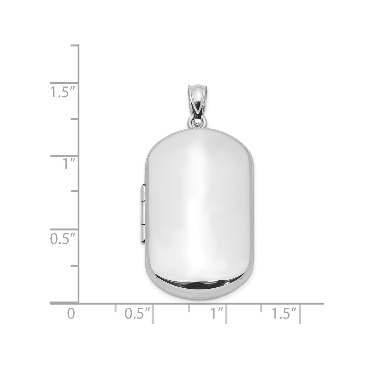 Sterling Silver Oval Locket Pendant, Polished Finish, Hinged Photo Holder, Engraving-Ready Keepsake