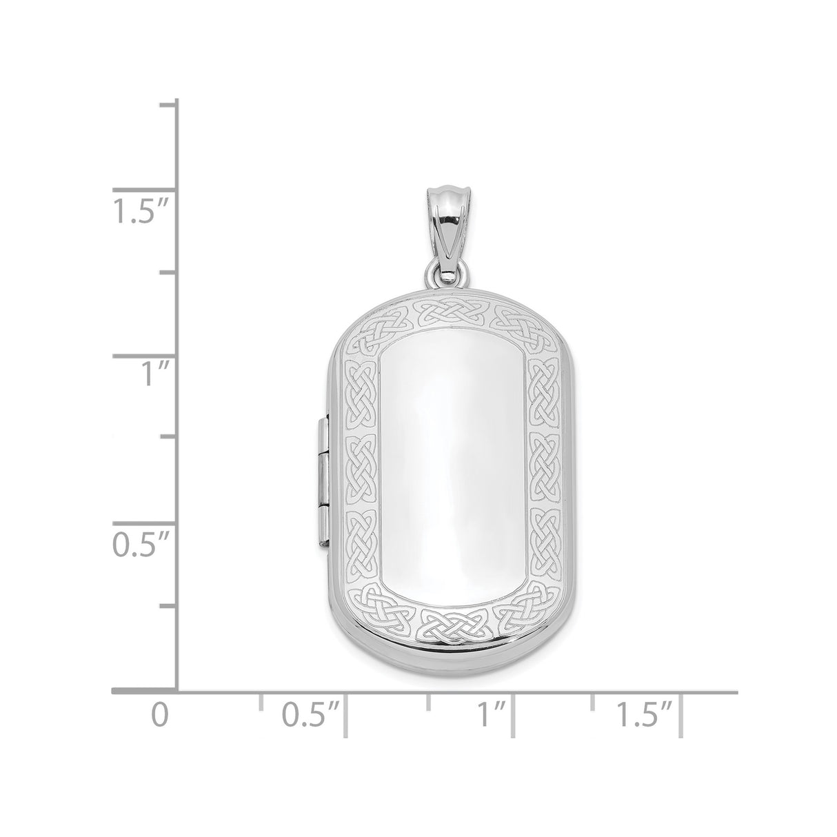 Sterling Silver Celtic Locket Pendant with Knotwork Border and Eternity Symbol