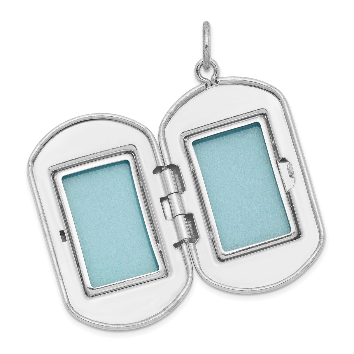 Sterling Silver Locket Pendant with Greek Key Border, Polished Rectangular Design