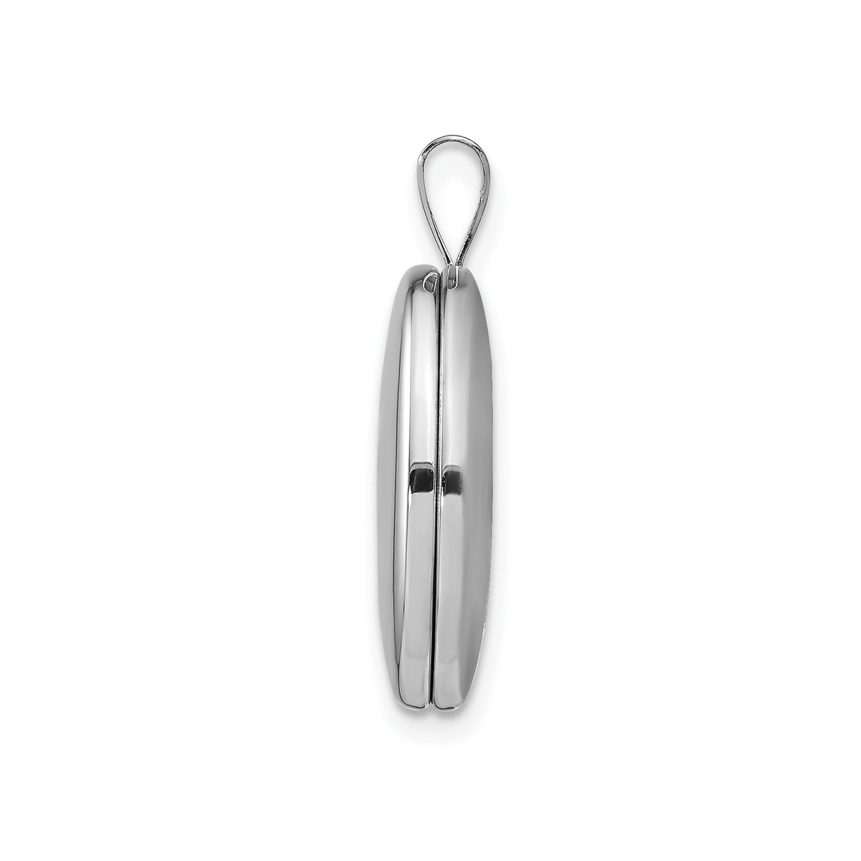 Sterling Silver Oval Locket Pendant with Polished Finish, Minimalist Memory Keepsake Design