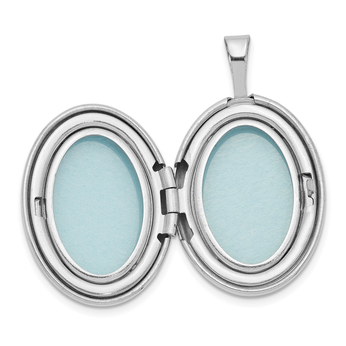 Sterling Silver Oval Locket Pendant with Polished Finish, Minimalist Memory Keepsake Design
