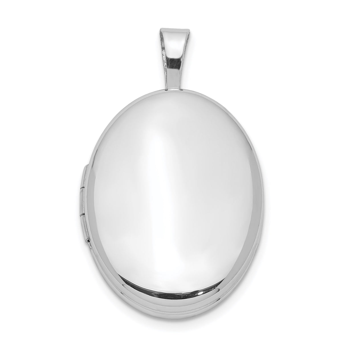 Sterling Silver Oval Locket Pendant with Polished Finish, Minimalist Memory Keepsake Design