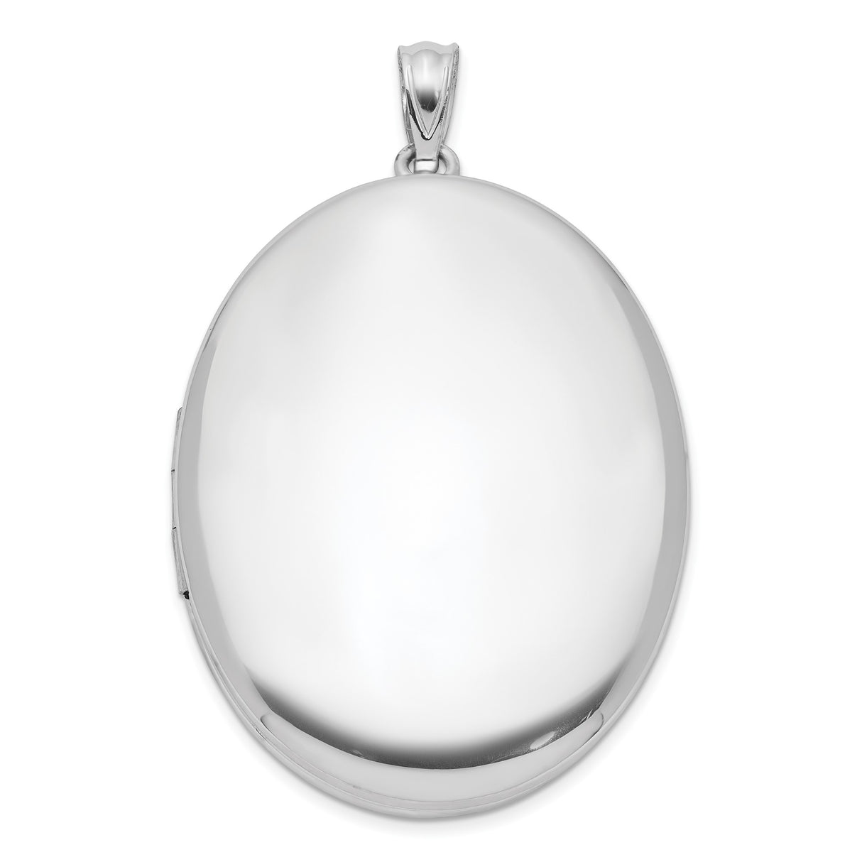 Sterling Silver Oval Locket Pendant, Hinged Photo Holder, Polished Memorial Jewelry for Women