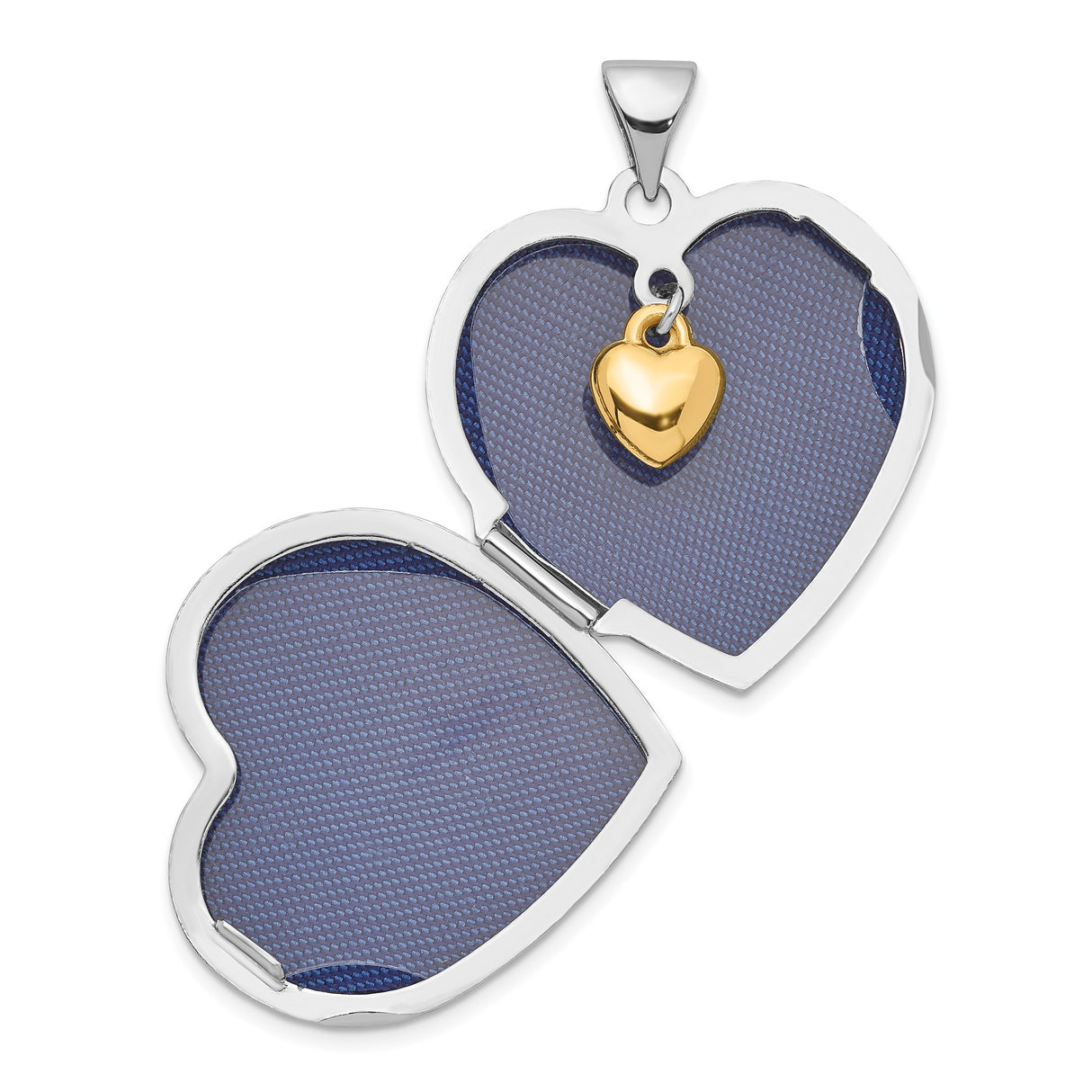 Sterling Silver Heart Locket with Diamond Accent, Always in My Heart Memorial Pendant for Women