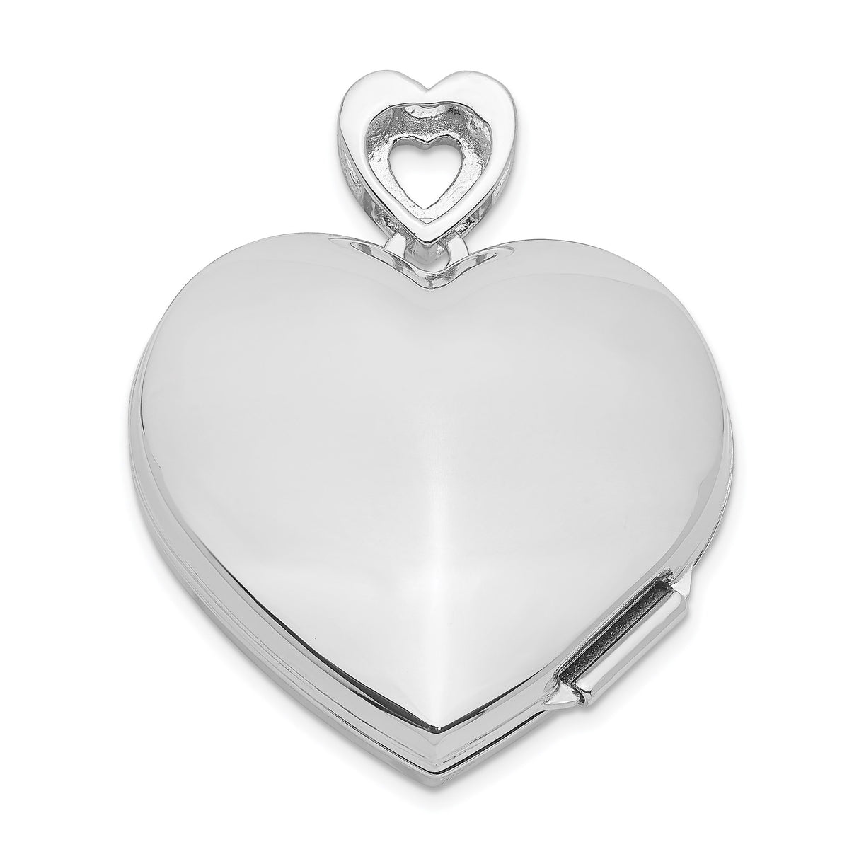 Sterling Silver Heart Locket Pendant with Diamond, Blue Enamel and Filigree Detailing