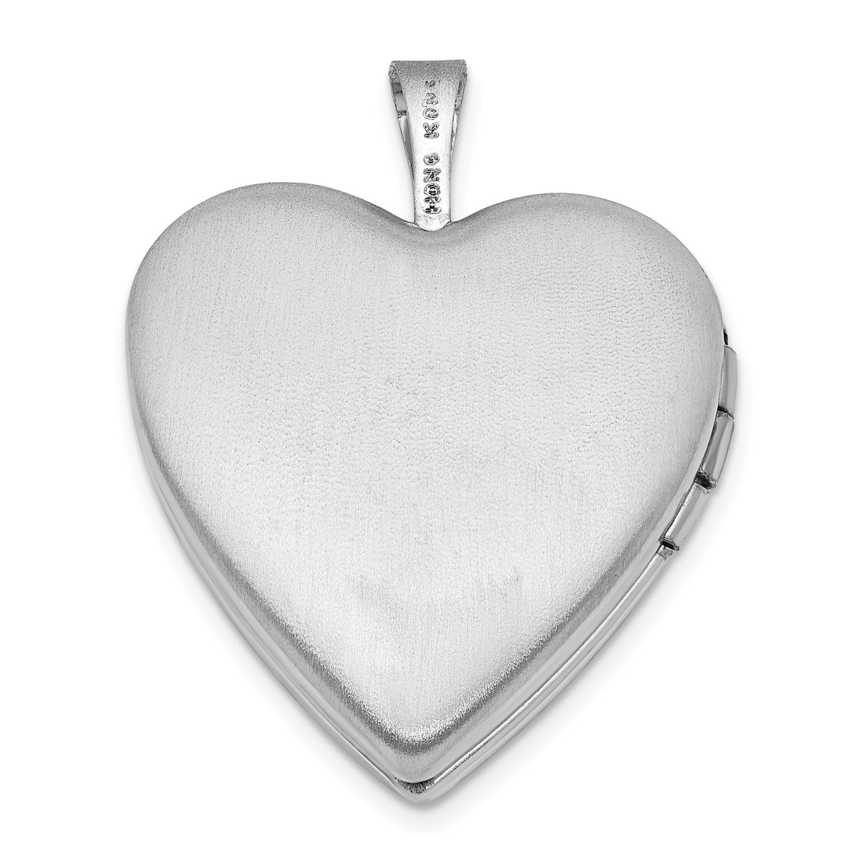 Sterling Silver Heart Locket Pendant with Quilted Design and Clear Crystal Accents