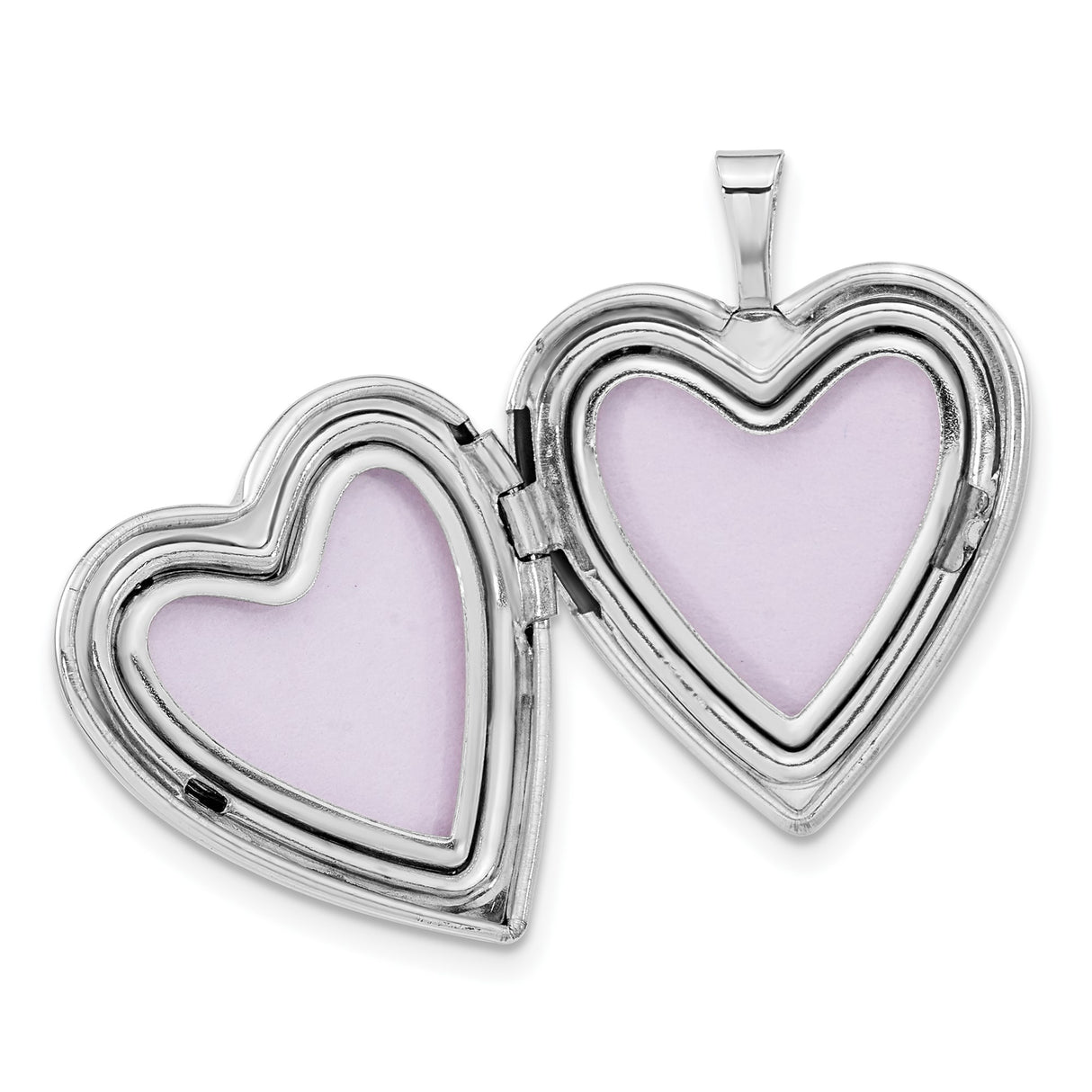 Sterling Silver Heart Locket Pendant with Quilted Design and Clear Crystal Accents