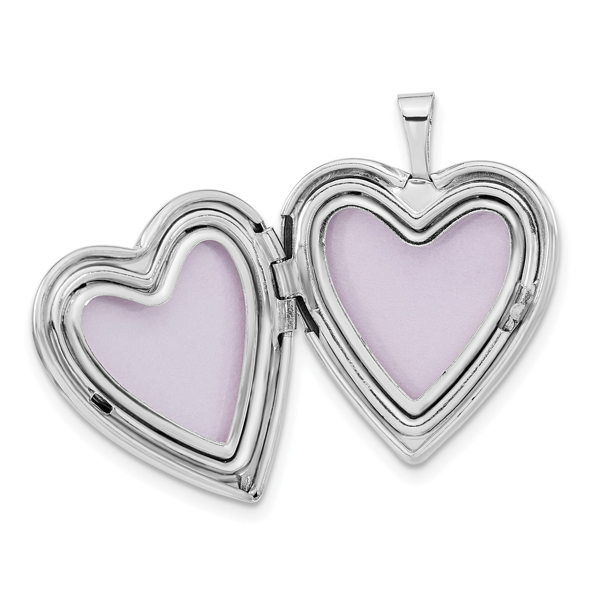 Sterling Silver Heart Locket Pendant with Open Heart Design and Clear Crystals