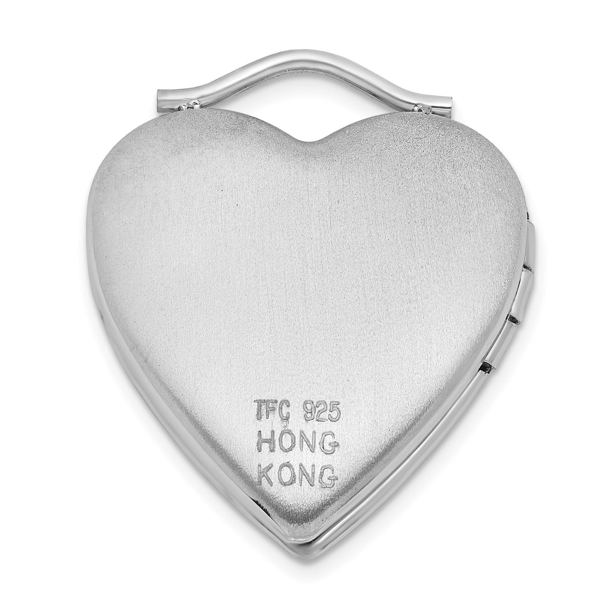 Sterling Silver Heart Locket Pendant with Diamond and Clock Detail, Romantic Message Design