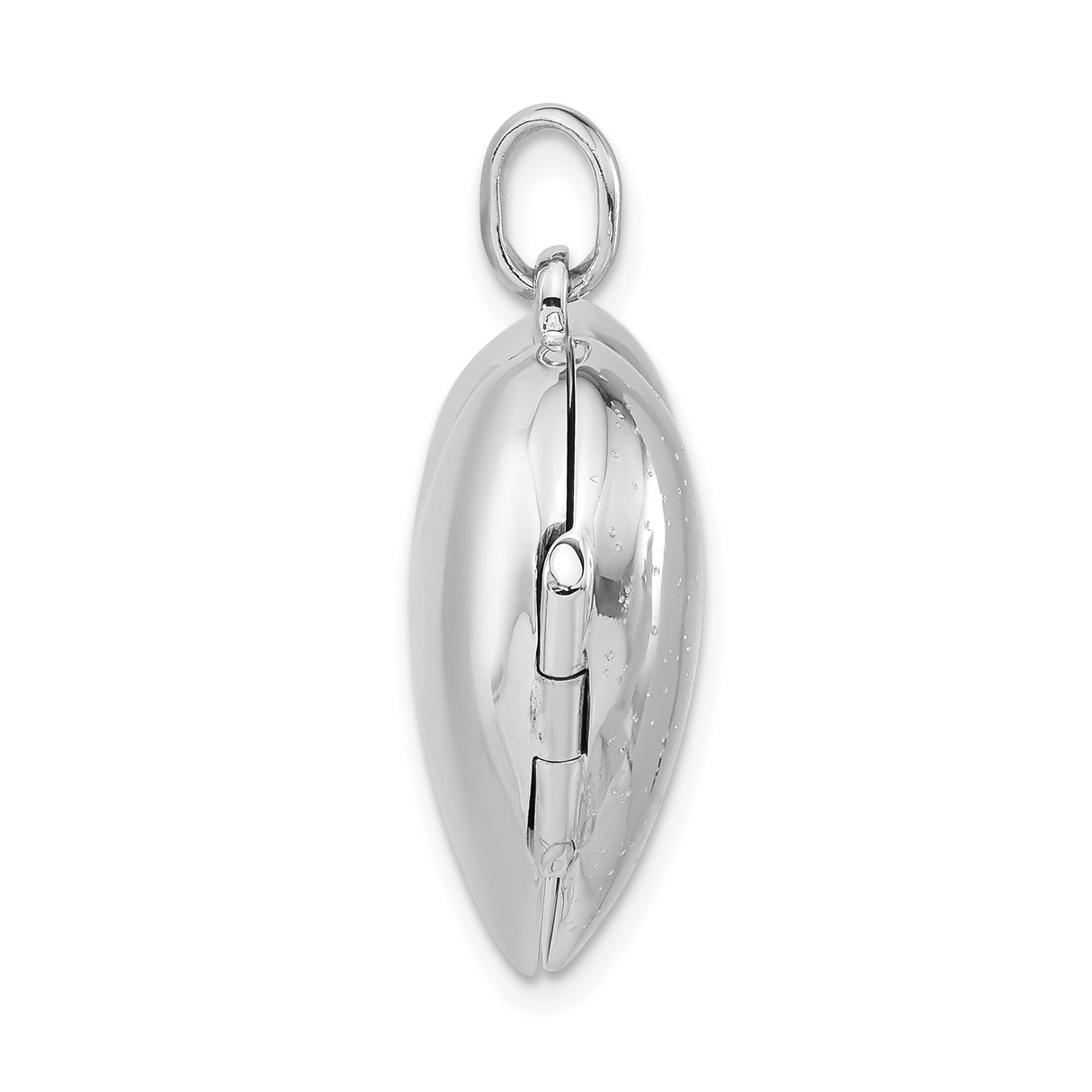 Sterling Silver Heart Locket Pendant with Polished Finish and Subtle Texture for Women