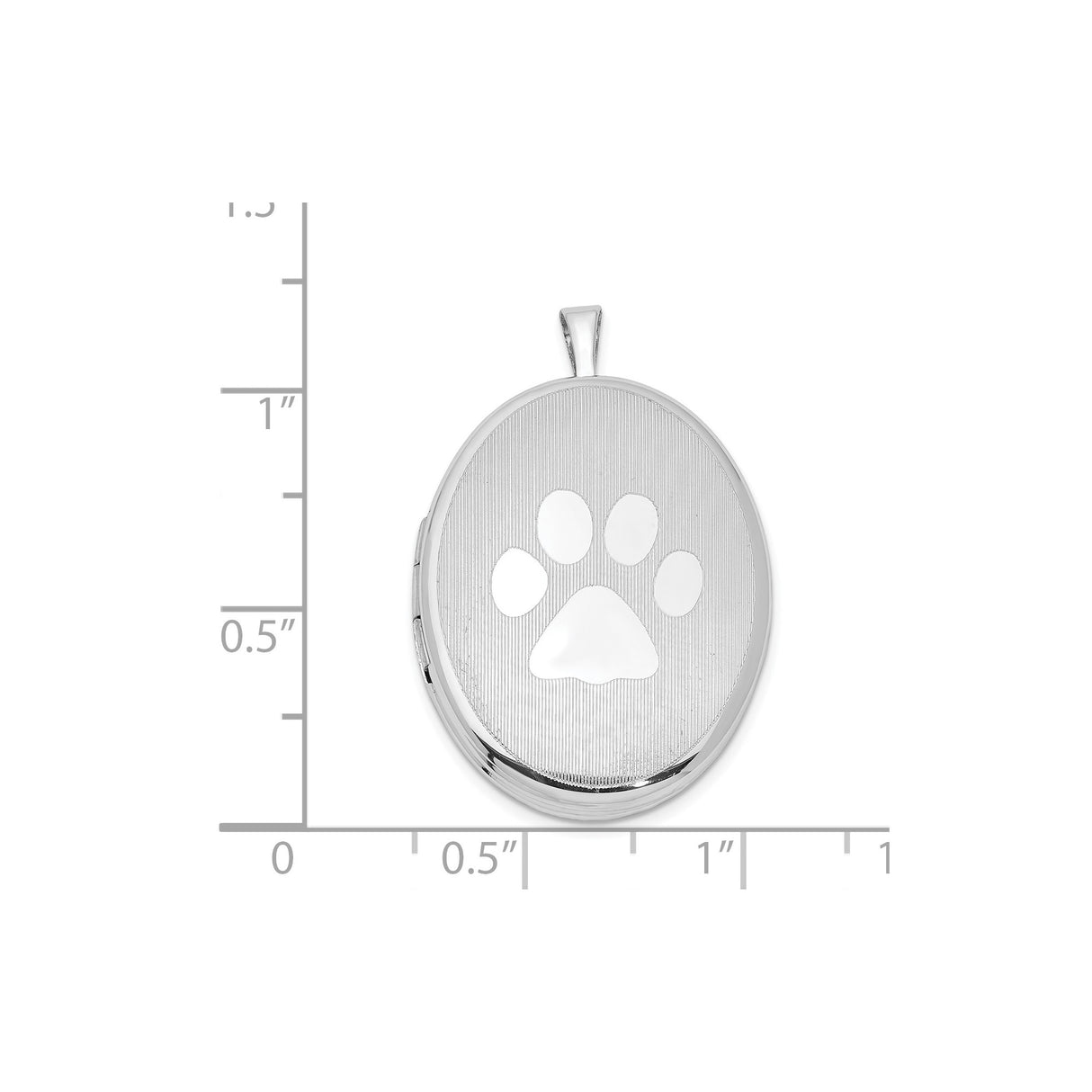 Sterling Silver Oval Paw Locket Pendant, Pet Memorial Keepsake Jewelry for Women