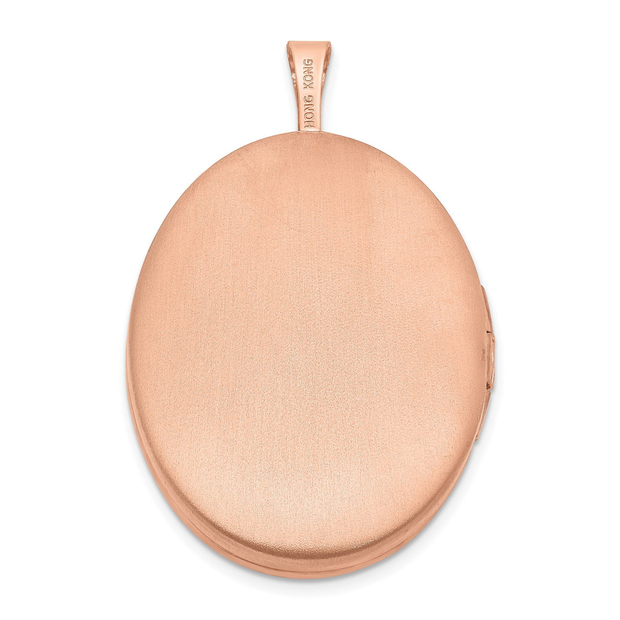 Sterling Silver Oval Locket Pendant with Laurel Wreath Engraving, Rose Gold Plated Finish