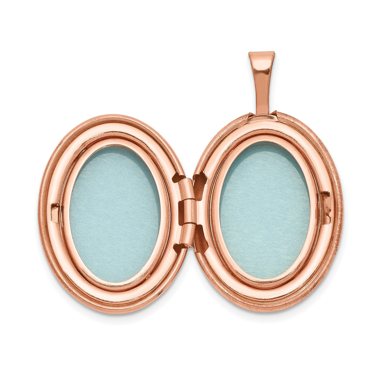 Sterling Silver Oval Locket Pendant, Rose Gold Finish, Polished, Sentimental Keepsake Jewelry