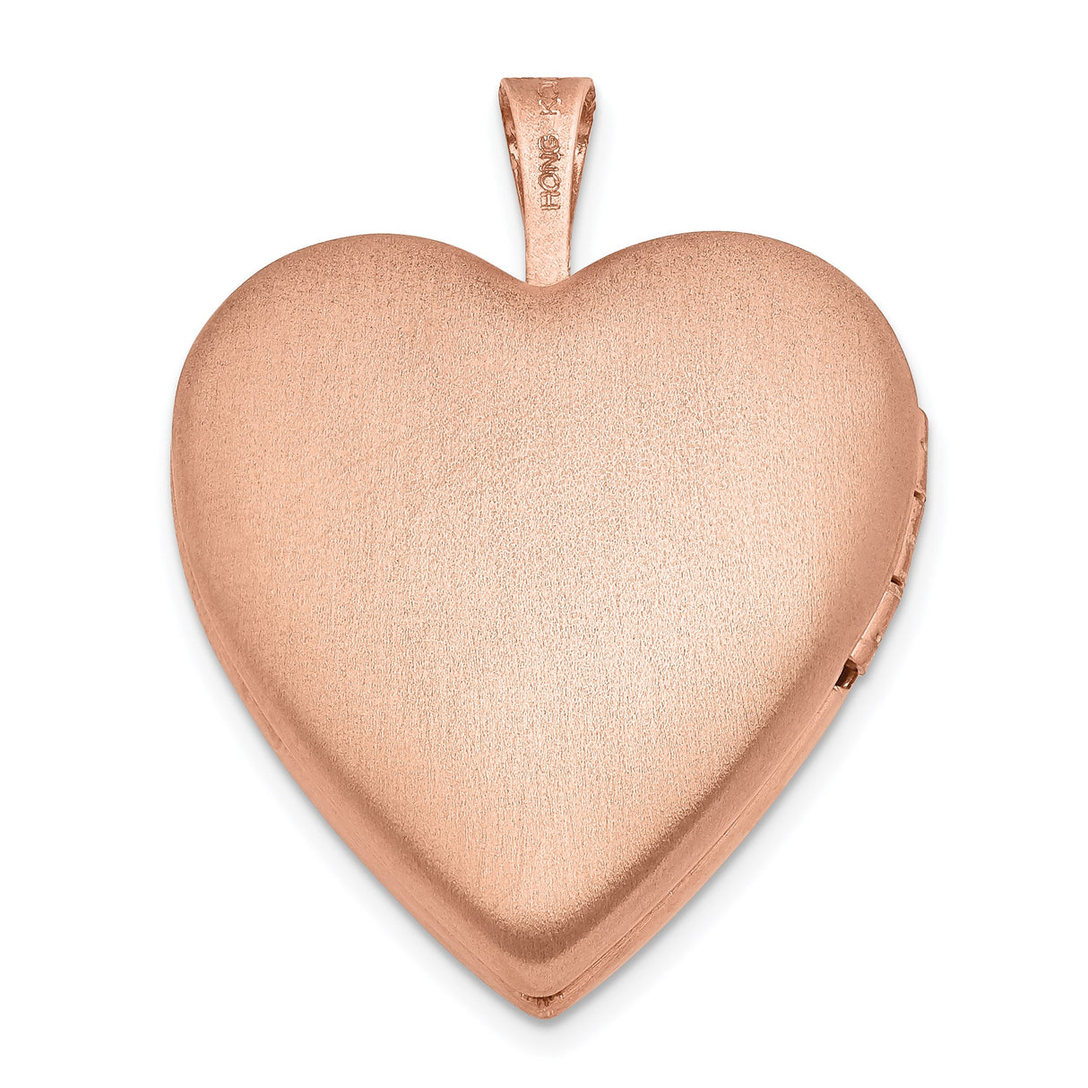 Sterling Silver Heart Locket Pendant with Diamond, Rose Gold Accents, Starburst Engraving
