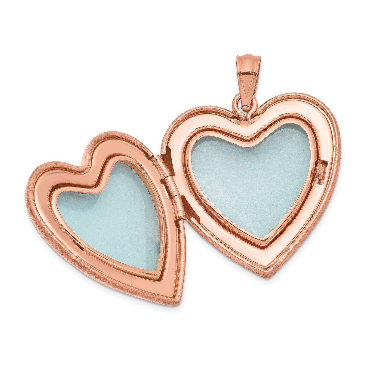 Sterling Silver Heart Locket Pendant with Diamond, Rose Gold Finish and Starburst Design