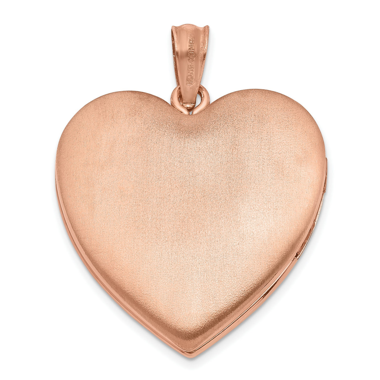 Sterling Silver Heart Locket Pendant with Rose Gold Plating, Smooth Polished Engravable Design
