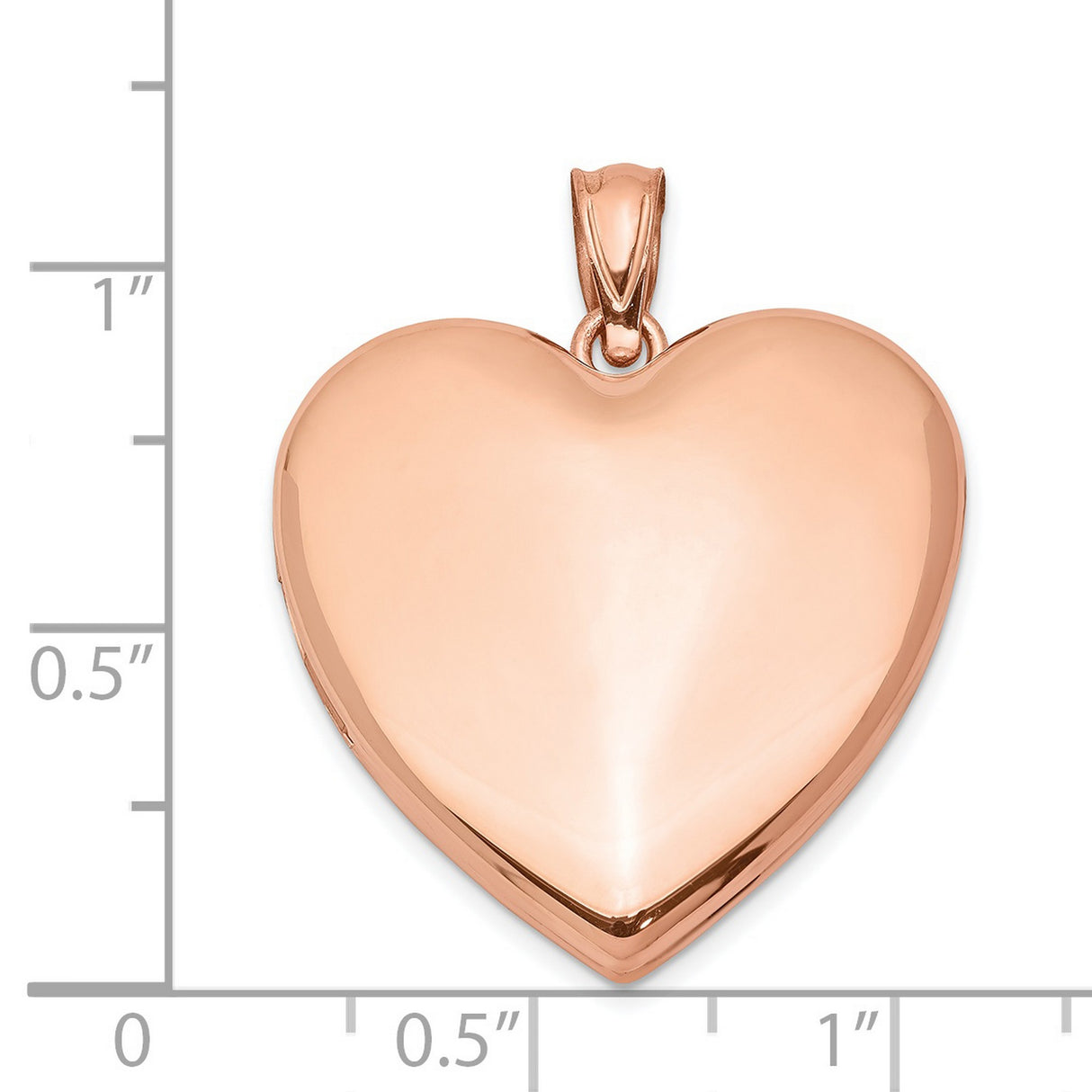 Sterling Silver Heart Locket Pendant with Rose Gold Plating, Smooth Polished Engravable Design