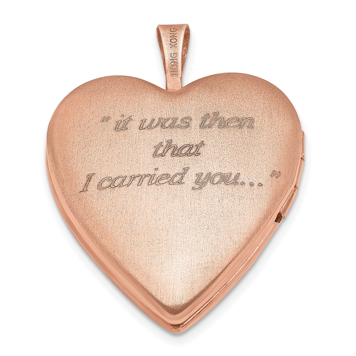 Sterling Silver Heart Locket Pendant with Diamond Accent, Rose Gold Footprints and Star Design